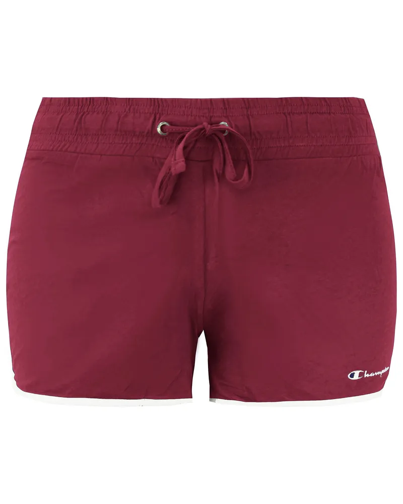 Champion Logo Womens Pink Shorts Bordeaux