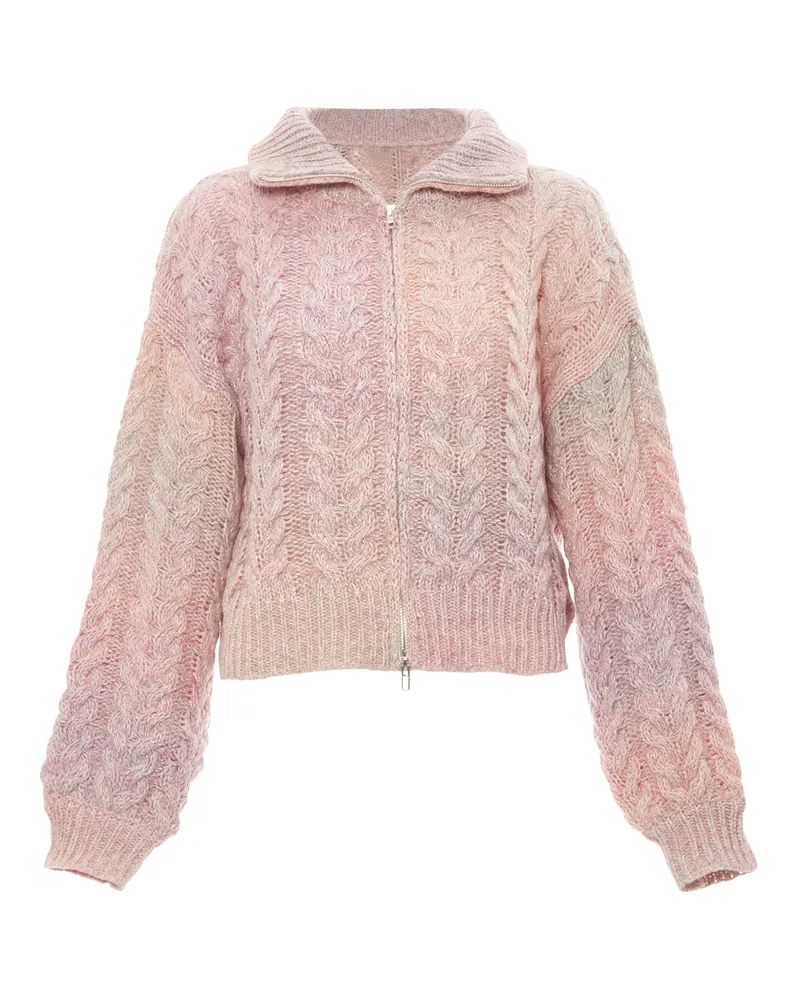 My Mo Strickjacke Damen rosa gelb Rosa