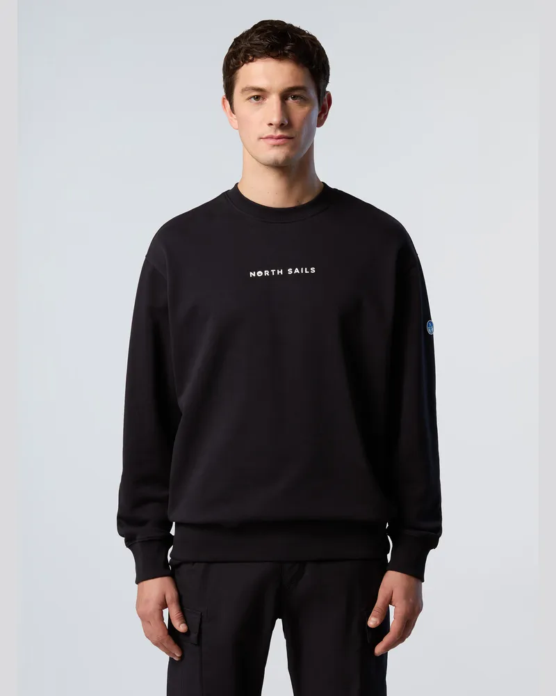 North Sails Sweatshirt mit Stickeffekt - Schwarz Schwarz