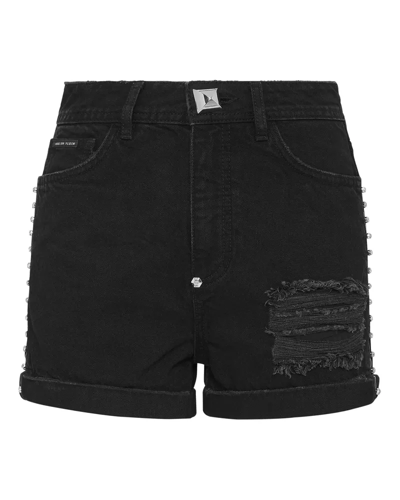 Philipp Plein Jeansshorts Schwarz