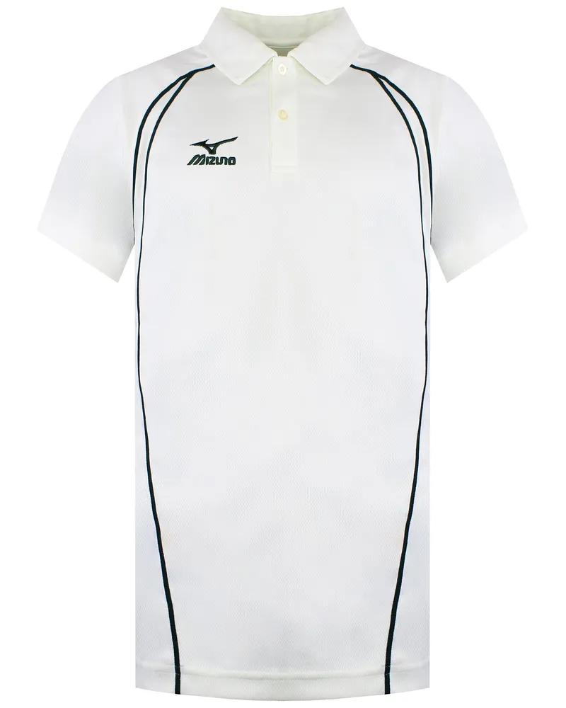 Mizuno Yokohama Herren Ivory Cricket Polo-Shirt Elfenbein