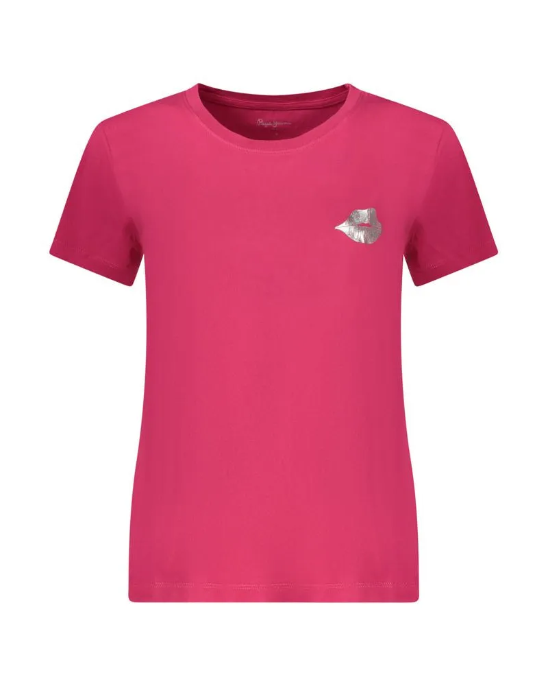 Pepe Jeans Rosso Baumwoll Damen T-Shirt Rot