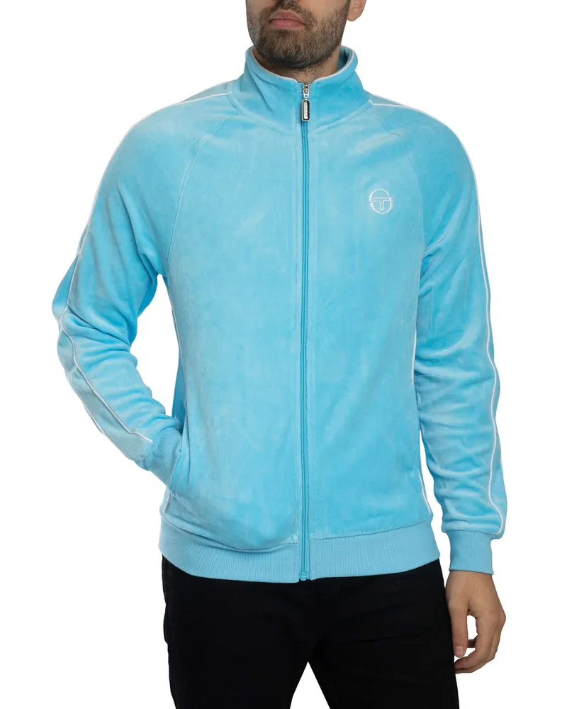 Sergio Tacchini Tasso Velours-Trainingsjacke, Blau Blau