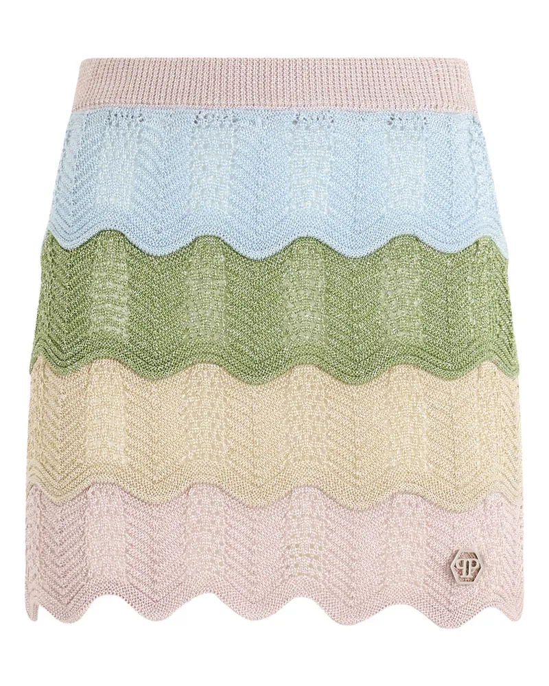 Philipp Plein Mini Skirt Color Wave Mehrfarbig