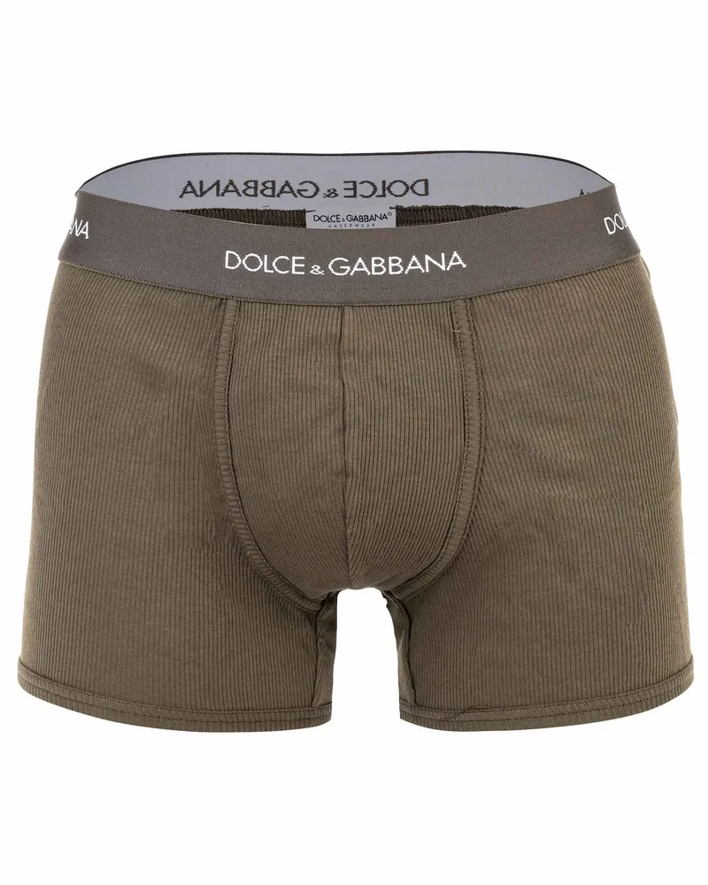 Dolce & Gabbana Boxershorts mit feinem Rippstrick Grün