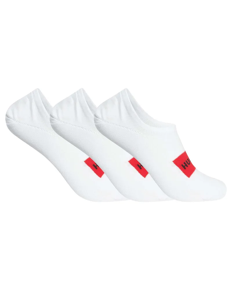 HUGO BOSS 3Er-Packung Etiketten-Sneakersocken, Weiß Weiß
