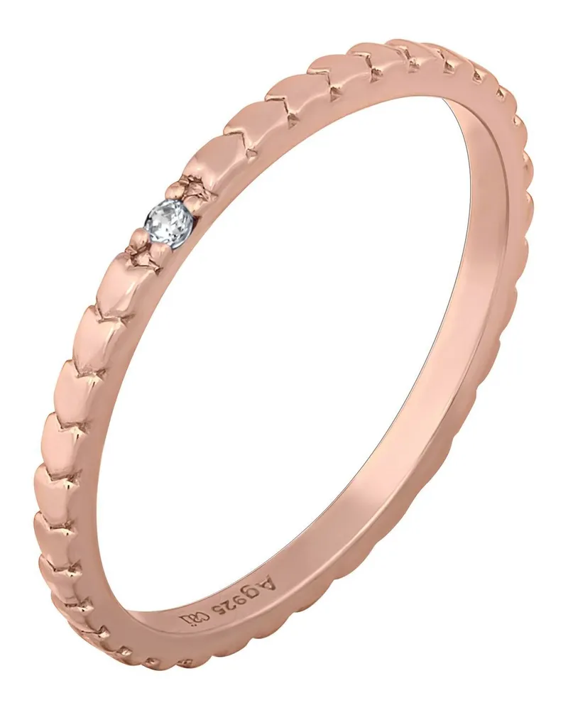 cai Ring 925/- Sterling Silber rosévergoldet Herzen Zirkonia Stacking Roségold