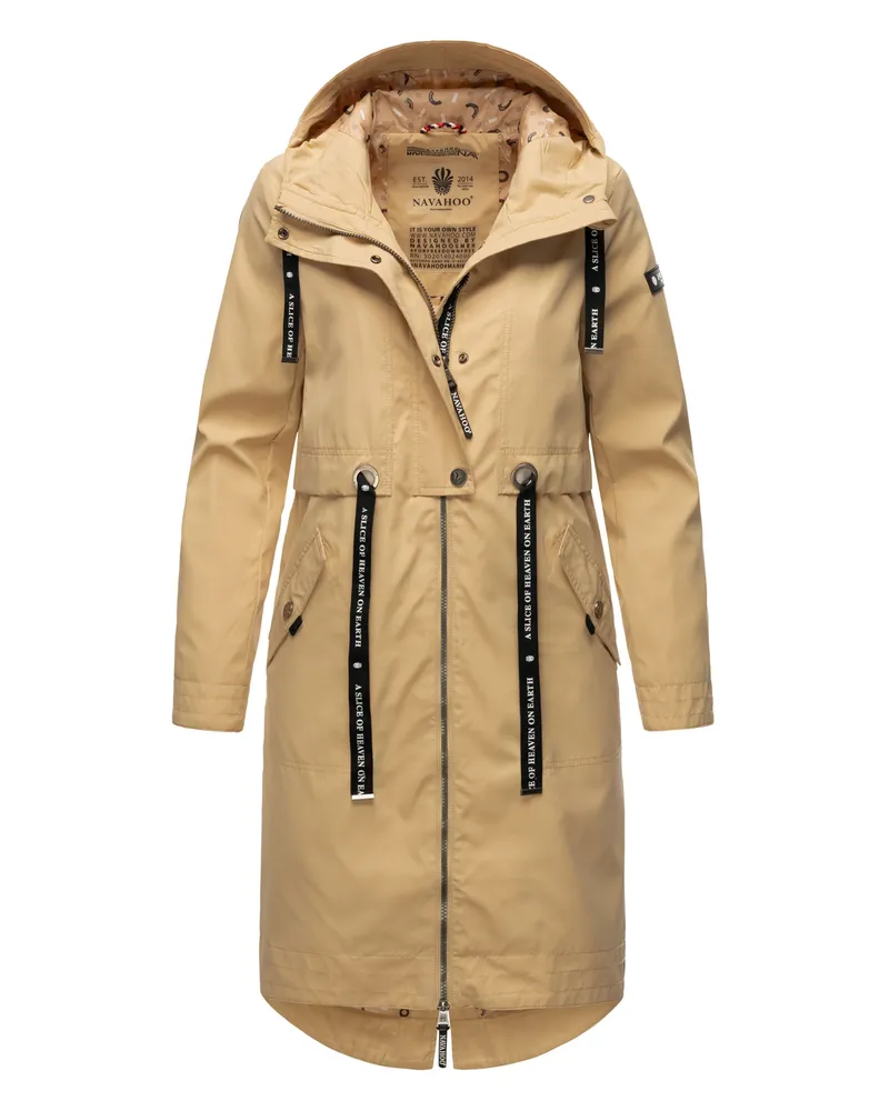 NAVAHOO Damen Übergangsmantel Josinaa – Leicht & Modern mit Kapuze Beige