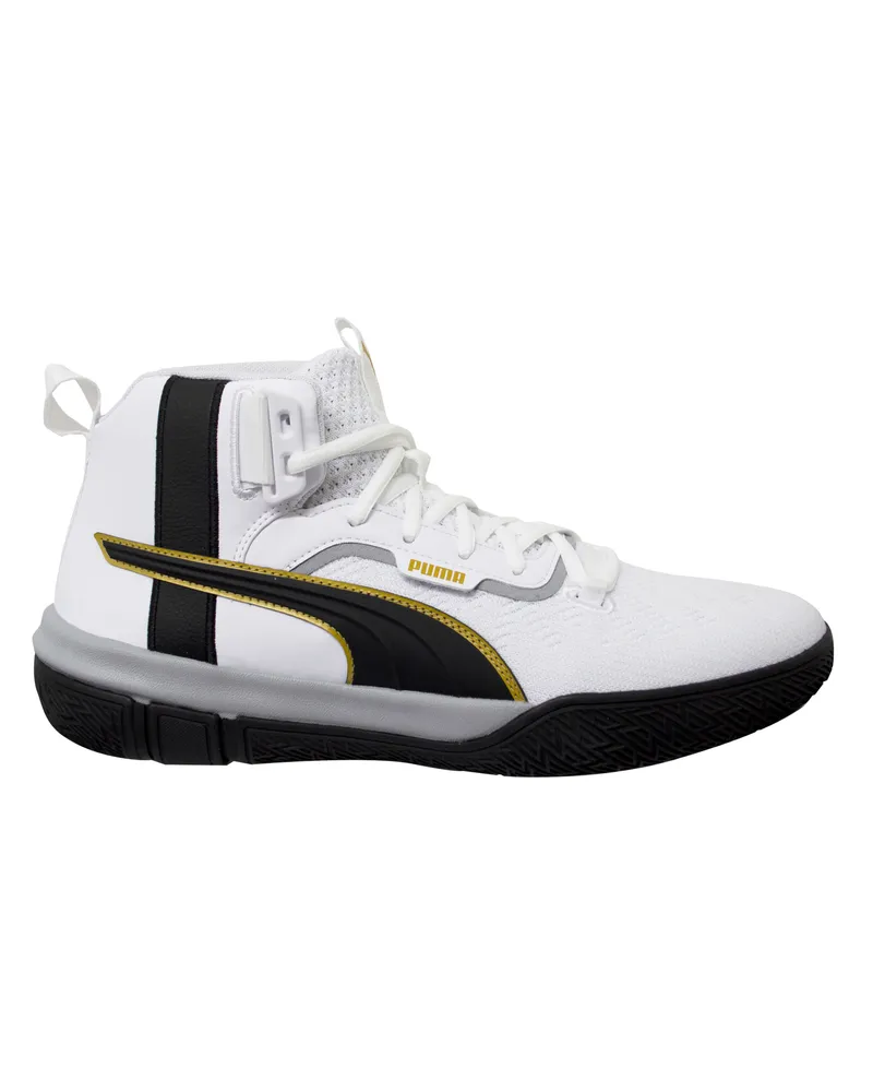 Puma Legacy 68 weiße schwarze Schnüren -Basketball -Trainer 193512 01 Schwarz