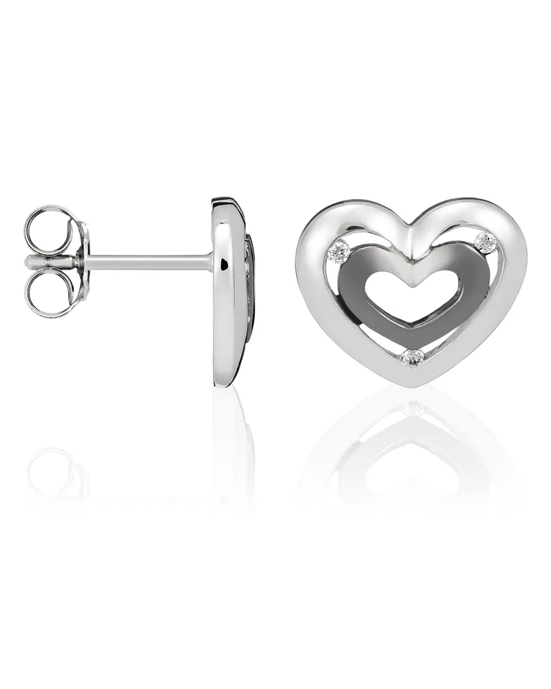 Orphelia Ohrstecker für Damen, 925 Sterlingsilber, Silber/Schwarz, ZO-5012 Schwarz