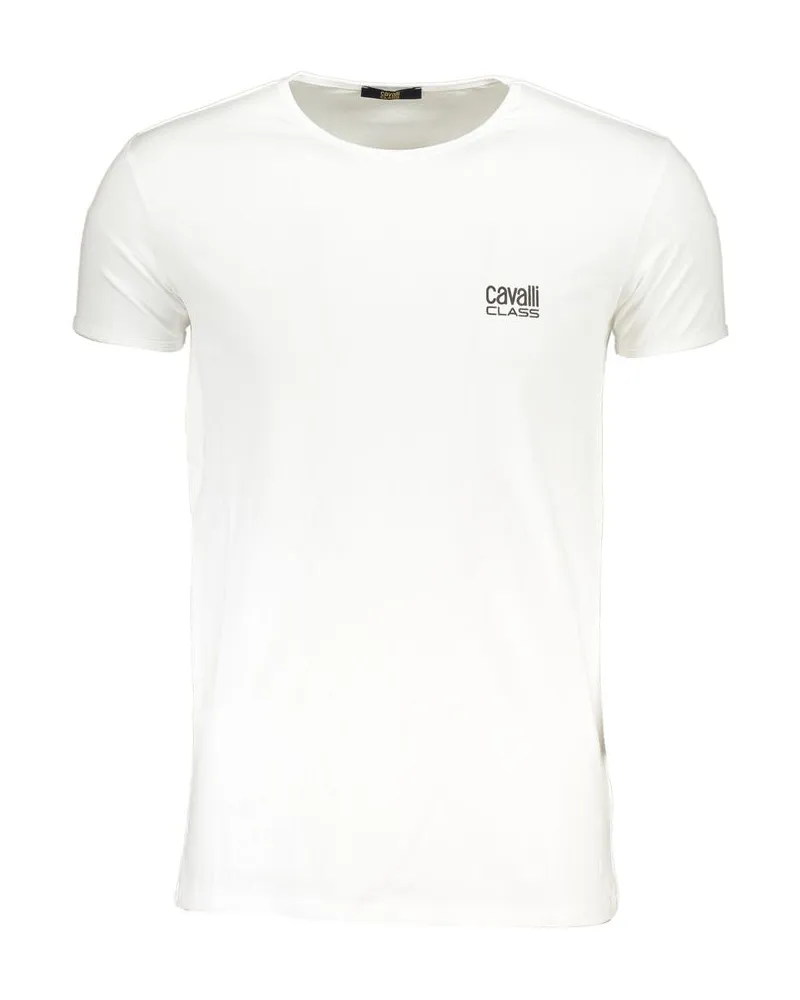 Roberto Cavalli Bianco Baumwoll-Herren T-Shirt Weiß