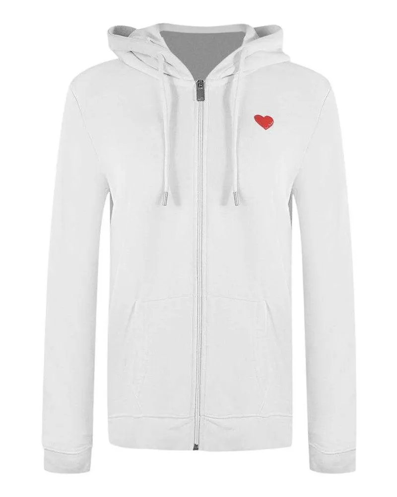 Moschino Love" Hoodie mit durchgehendem Reißverschluss für Damen (Weiß Weiß