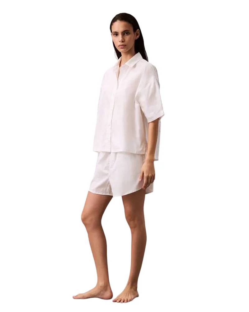 Calvin Klein Hemd für Damen, leger, weite Ärmeln (Weiß Weiß