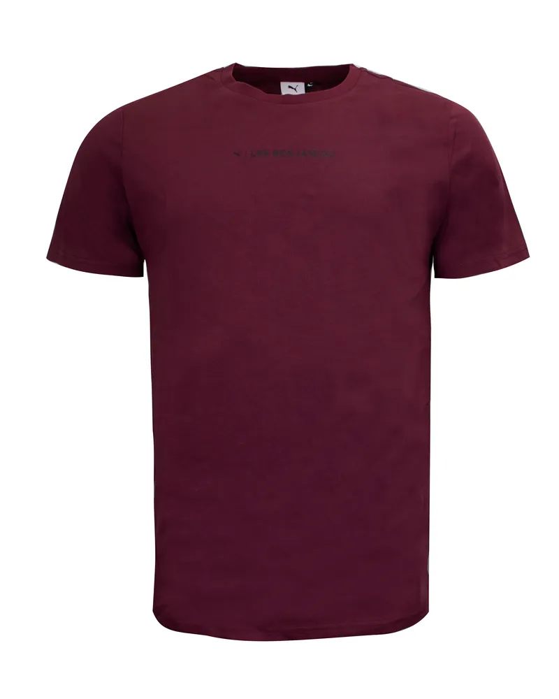 Puma x Les Benjamins Logo T-Shirt Casual Graphic Mens Top Burgund 578532 96 Bordeaux