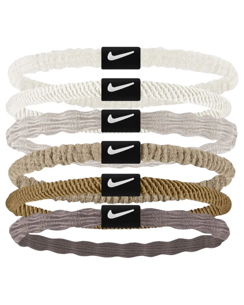 Nike Flex" Haarband (6er-Pack) (Weiß/Grau/Braun/Beige Weiß
