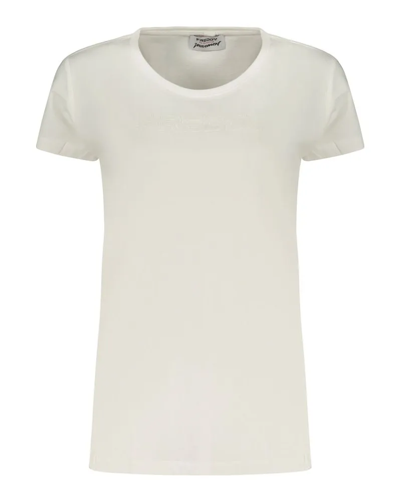 Freddy Weißes Baumwoll-T-Shirt für Damen Weiß