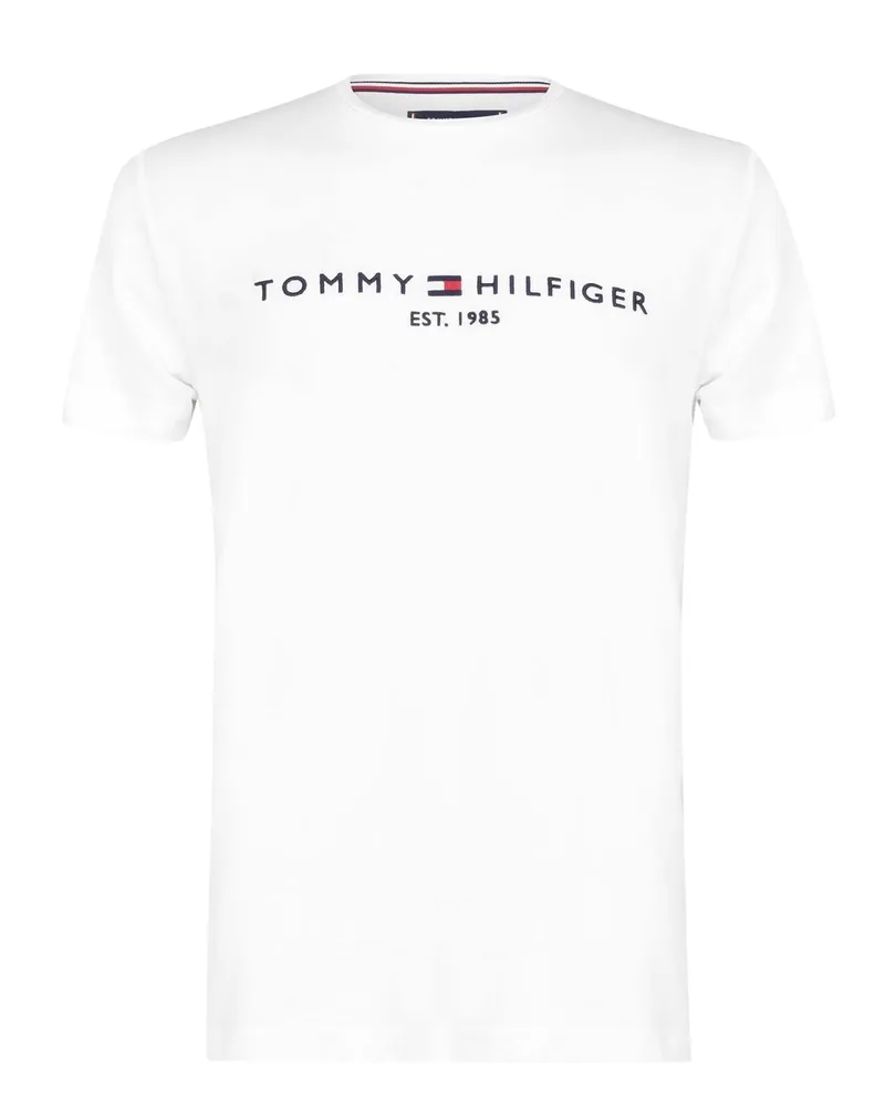 Tommy Hilfiger T-Shirt für Damen, Rundhalsausschnitt (Weiß Weiß