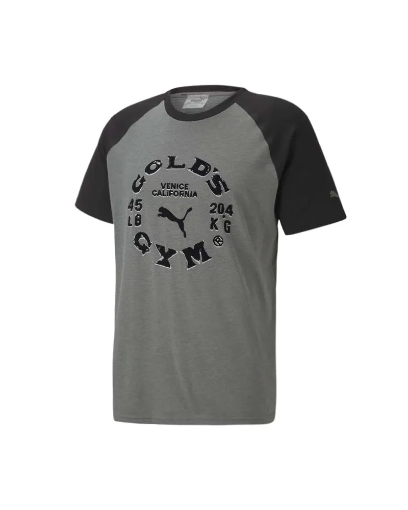 Puma x Gold's Gym Mens Grey Raglan T-Shirt Grau