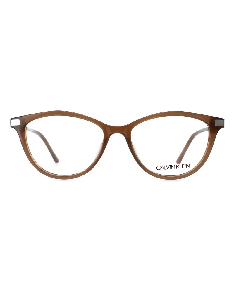 Calvin Klein Cat Eye Damen Milchig Taupe Brille Braun