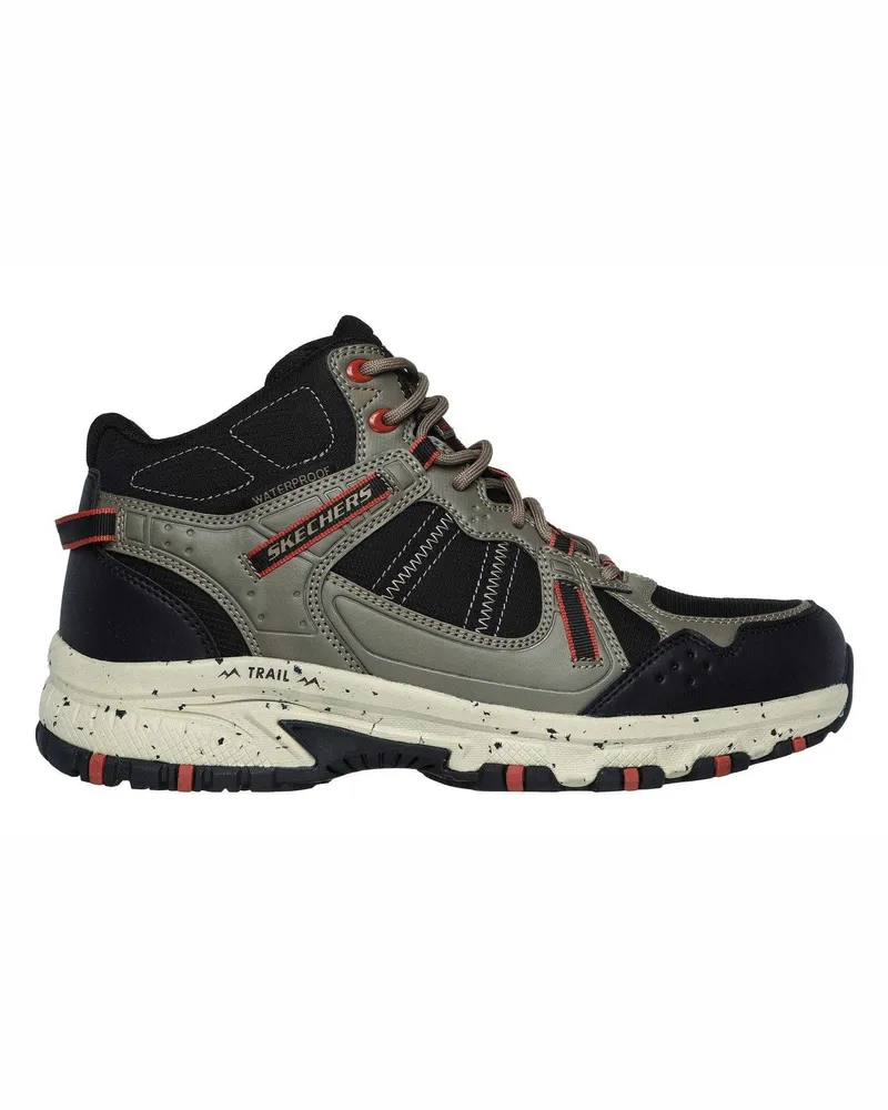 Skechers Hillcrest" Logo Wanderstiefel für Herren, Leder (Natürlich/Schwarz Natur