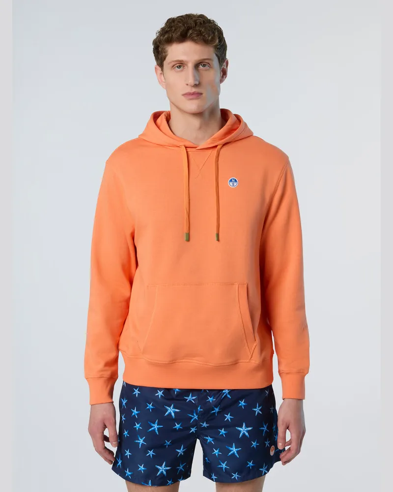 North Sails Kapuzenpullover mit Logo‑Aufnäher - Orange Orange