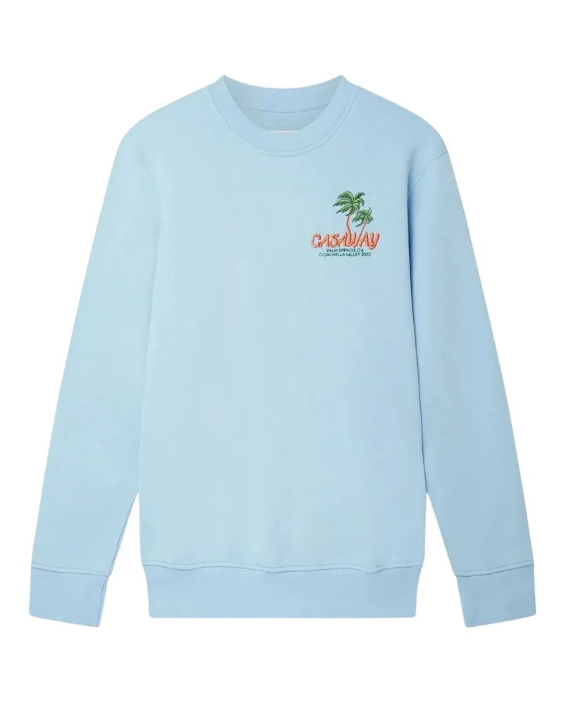 Casablanca Paris Bestickte Coachella Valley Blaue Sweatshirts Blau