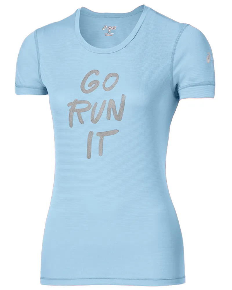 Asics rennen Sie es Frauen hellblaues T-Shirt Hellblau