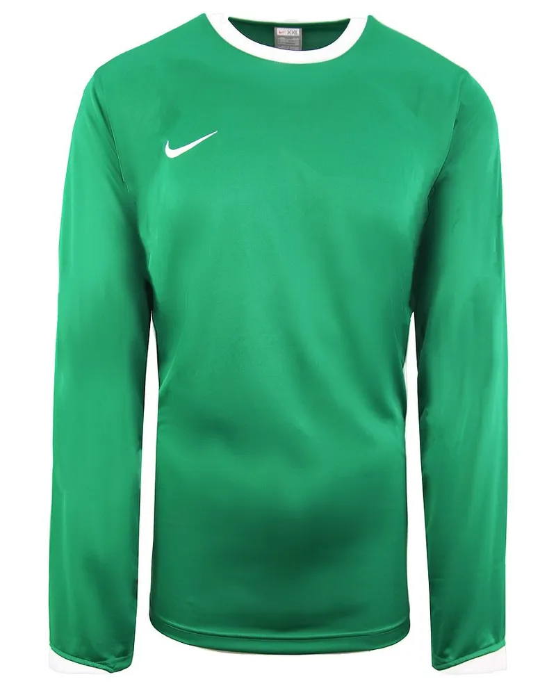 Nike Long Sleeve Crew Neck Grüne Weiße Herren Fußballtop 119818 302 Grün