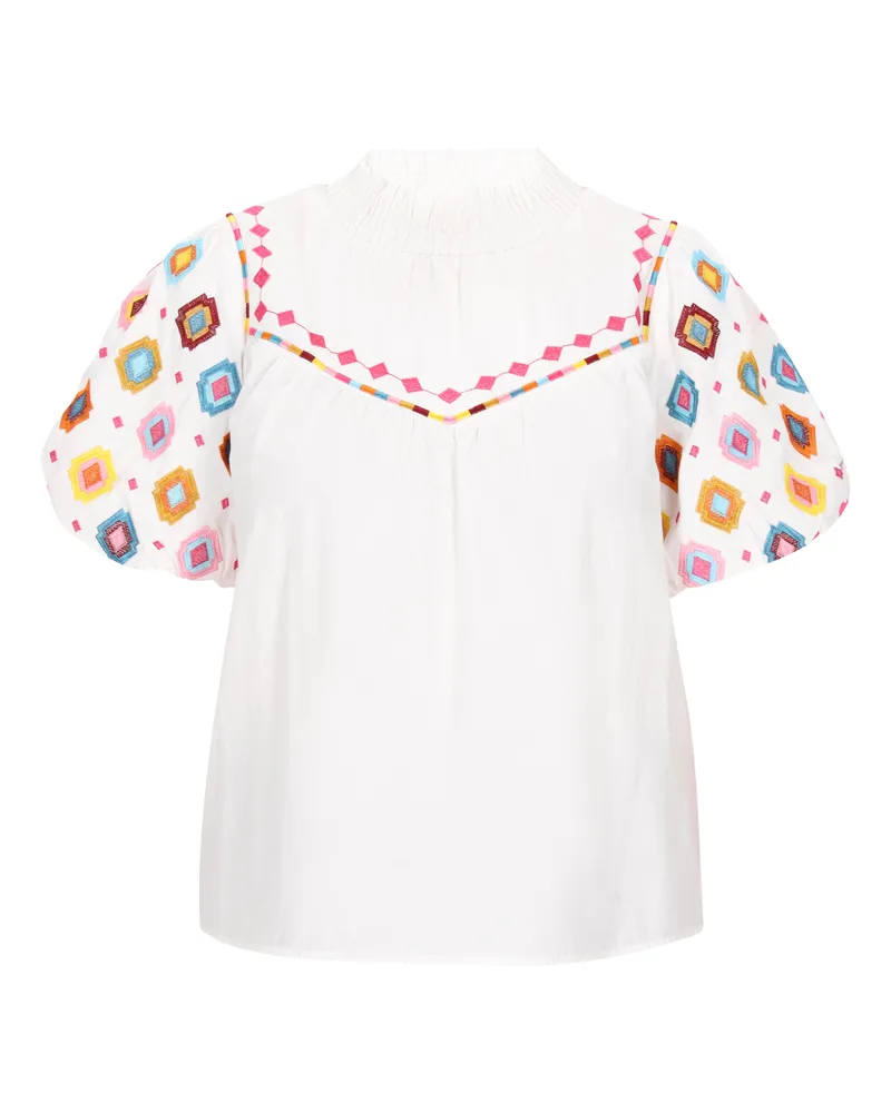 Usha Bluse Frauen weiß mehrfarbig Weiß
