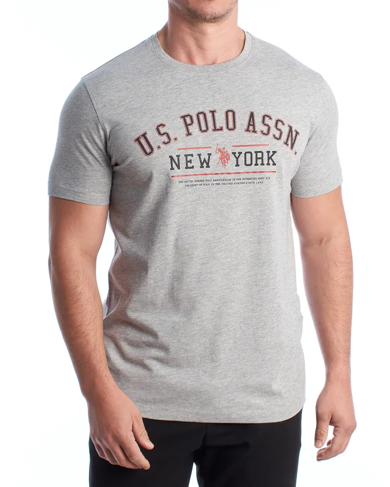 U.S. Polo Assn.  Herren-T-Shirt aus Baumwolle mit kurzen Ärmeln US42154024 Grau