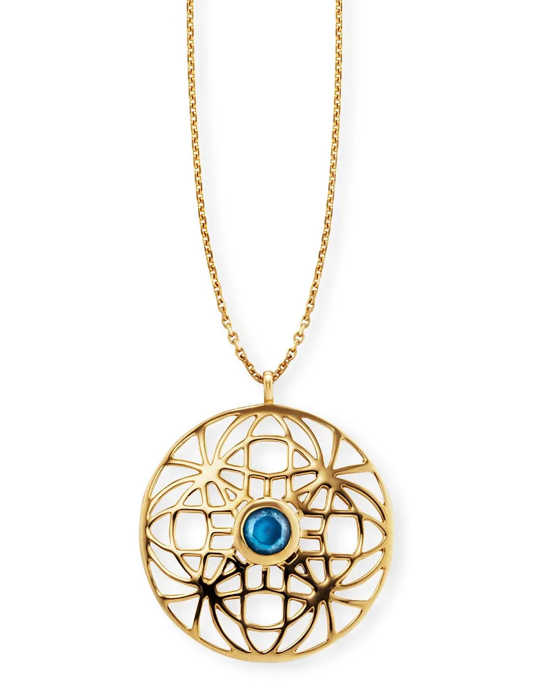 cai Anhänger mit Kette 925/- Sterling Silber vergoldet Topas 70cm Gold