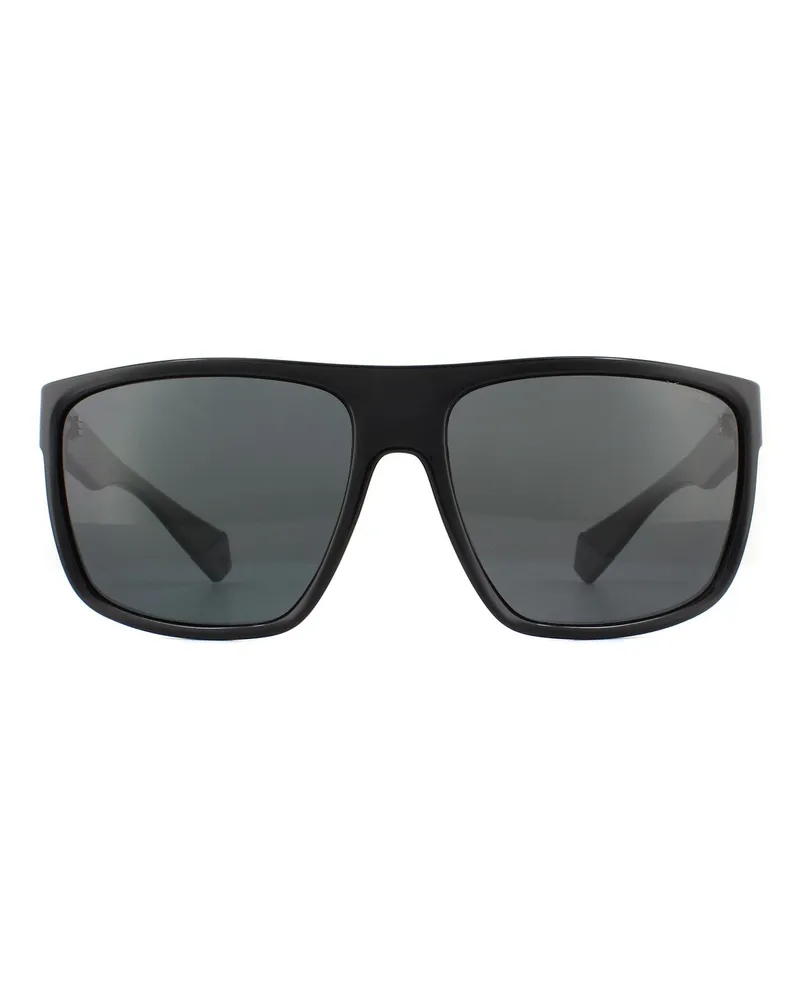 Polaroid Square Mens Schwarz Grau Polarisierte Sonnenbrille Schwarz