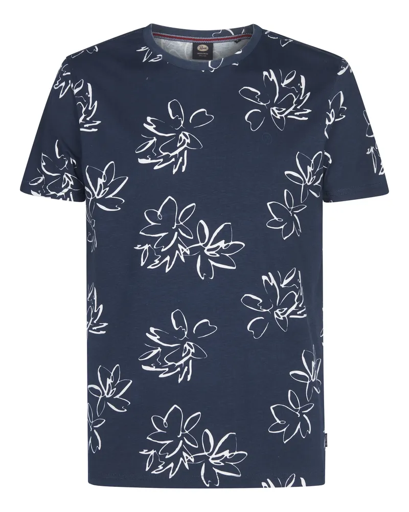 Petrol Industries T-Shirt mit Allover-Print Grafito Herren Marineblau