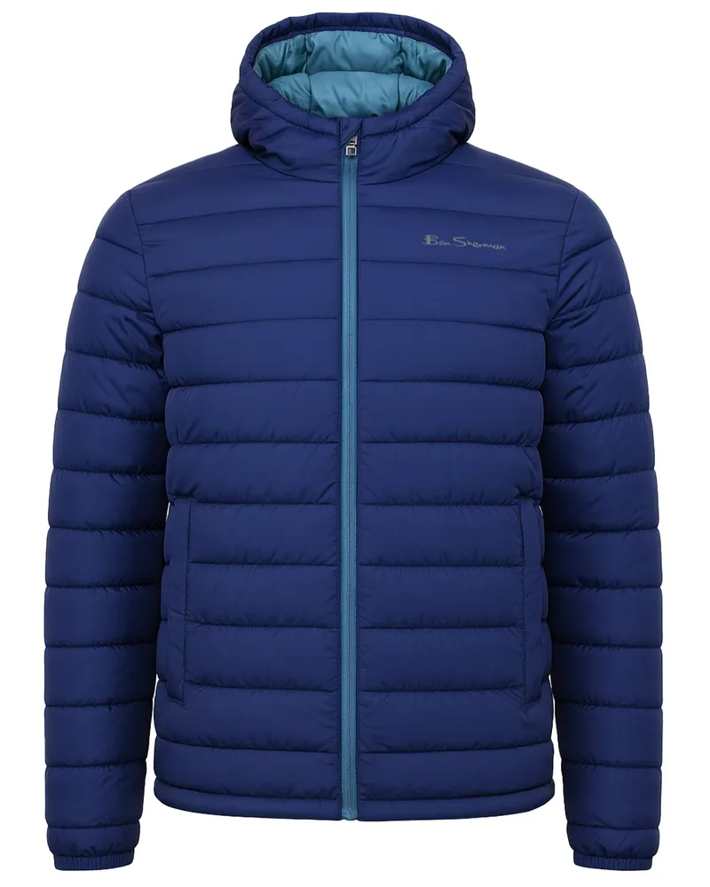 Ben Sherman Signature Herren gesteppte Jacke - Dunkles Marineblau Dunkles
