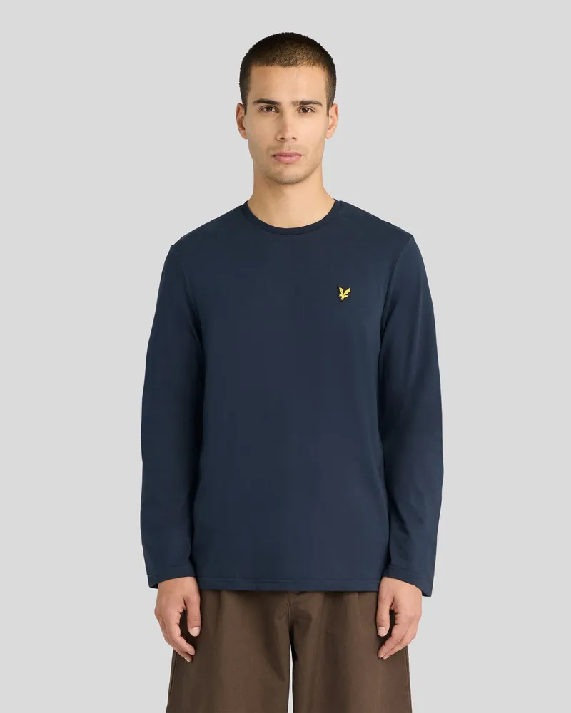 Lyle & Scott Boxy Fit Langarm-T-Shirt Marineblau