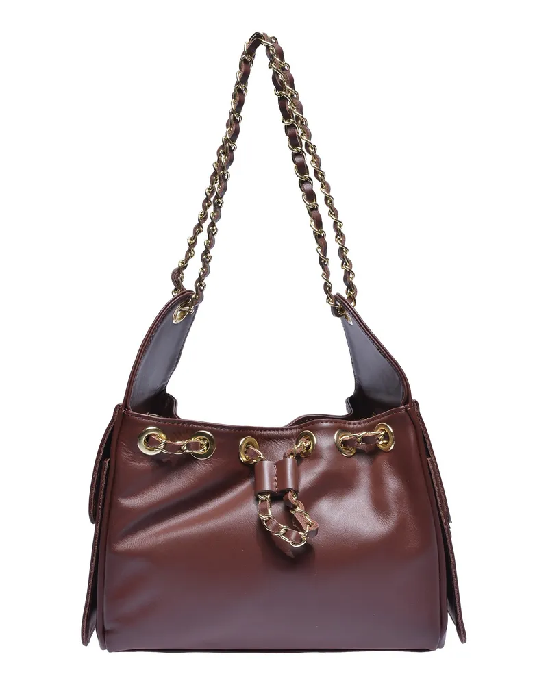 Anna Luchini Kastanienbraun Rindsledertasche Dunkelbraun