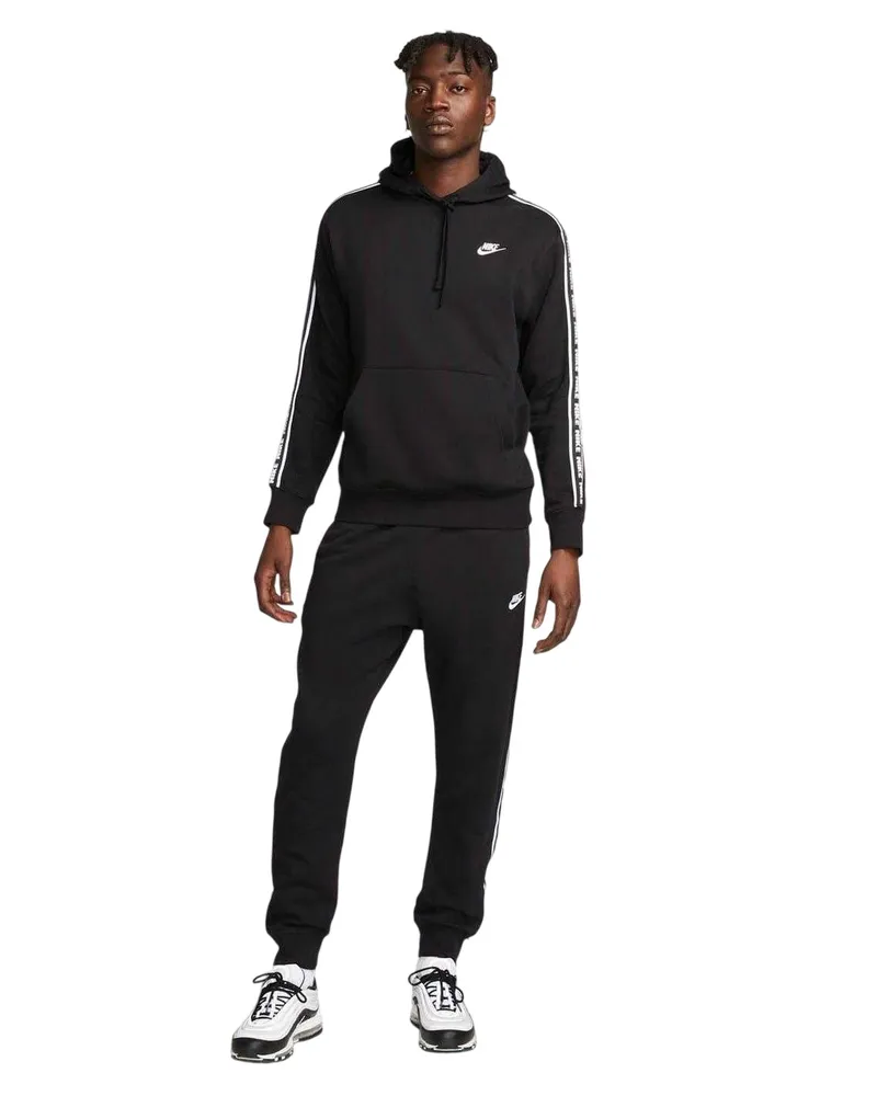 Nike Club" Trainingsanzug für Herren, mit Kapuze, Fleece (Schwarz/Weiß Schwarz