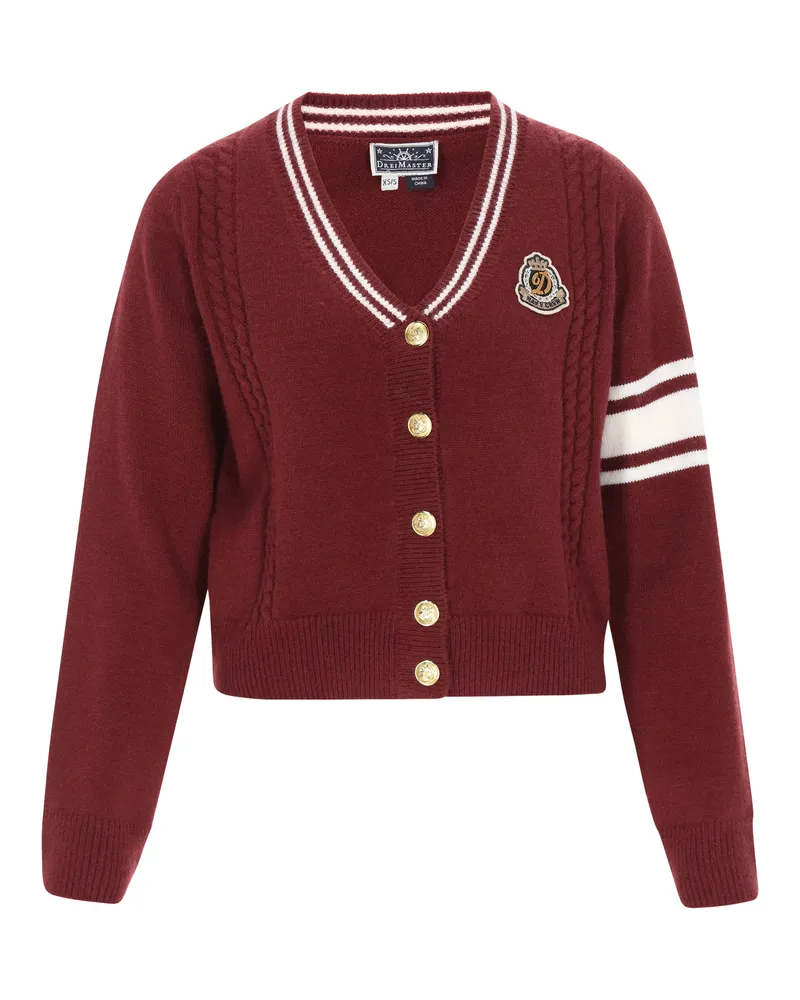 DreiMaster Strickjacke Frauen weinrot cremeweiß Weinrot