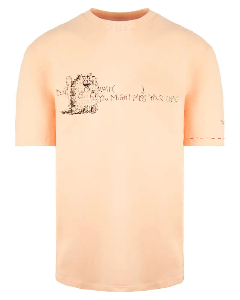 Puma x Michael Lau Long Tee Kurzarm Crew Neck Peach Herren T-Shirt 530362 26 Pfirsich