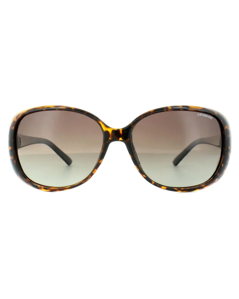 Polaroid Butterfly Womens Havanna Schwarz Braun Gradient Polarisierte Sonnenbrille Braun