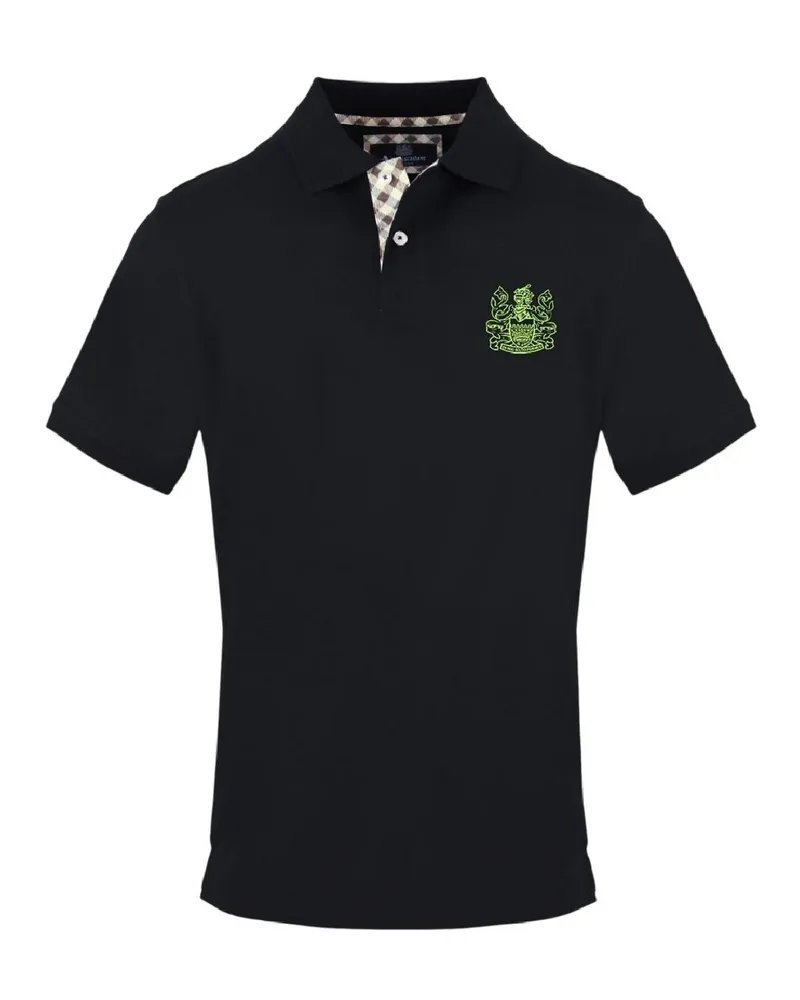 Aquascutum Poloshirt für Herren, Mit Kragen, kurzärmlig (Schwarz Schwarz