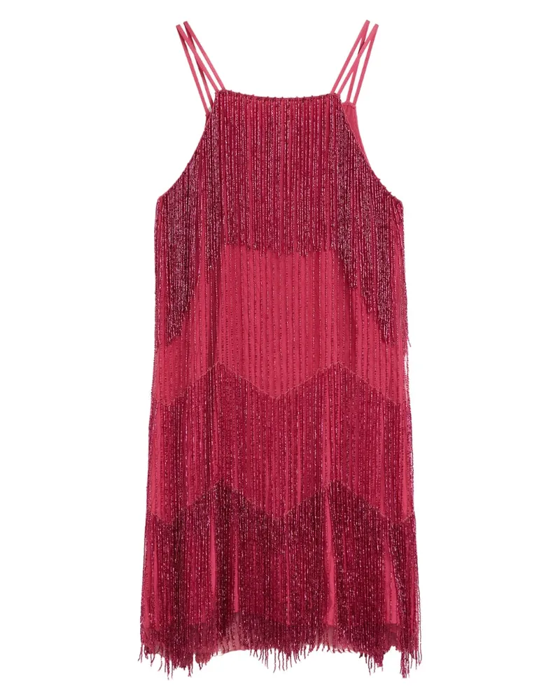 Ted Baker Diveria Minikleid In Pink Mit Quasten Dunkelrot
