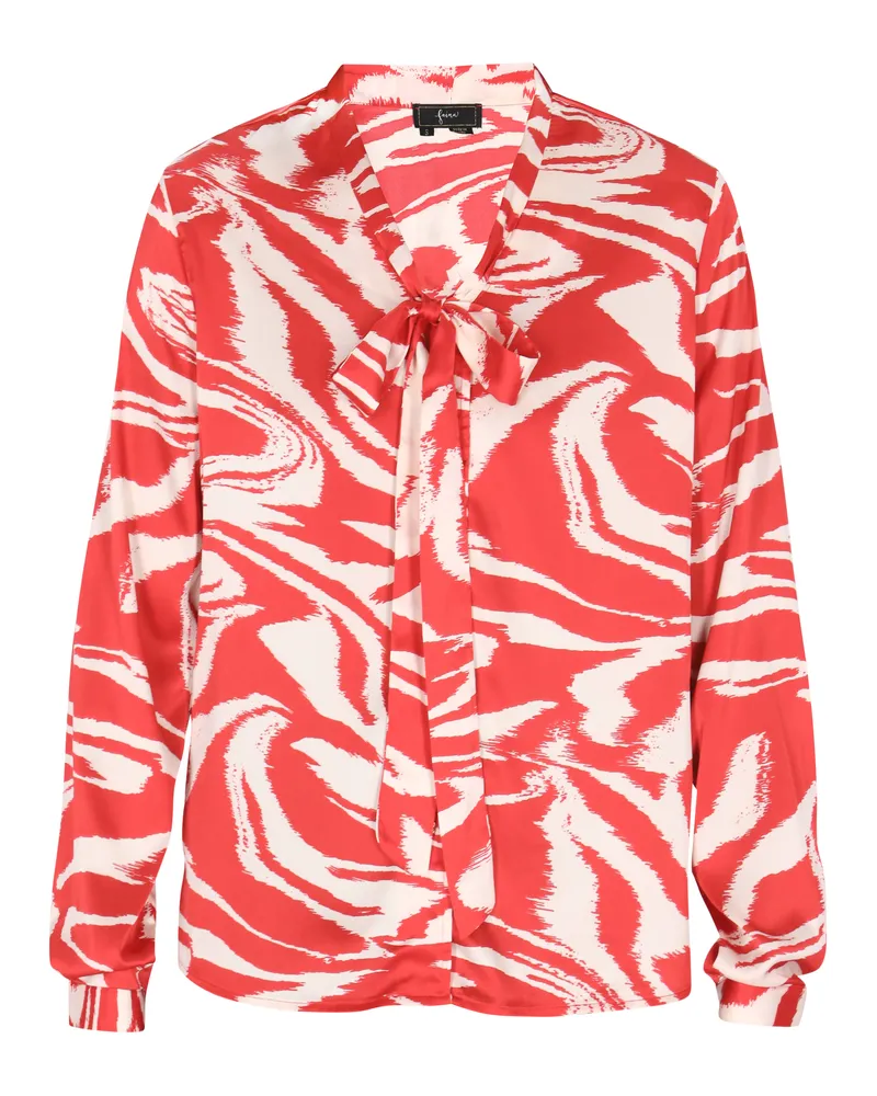 FAINA Bluse Damen verrottetes Wollweiß Rot