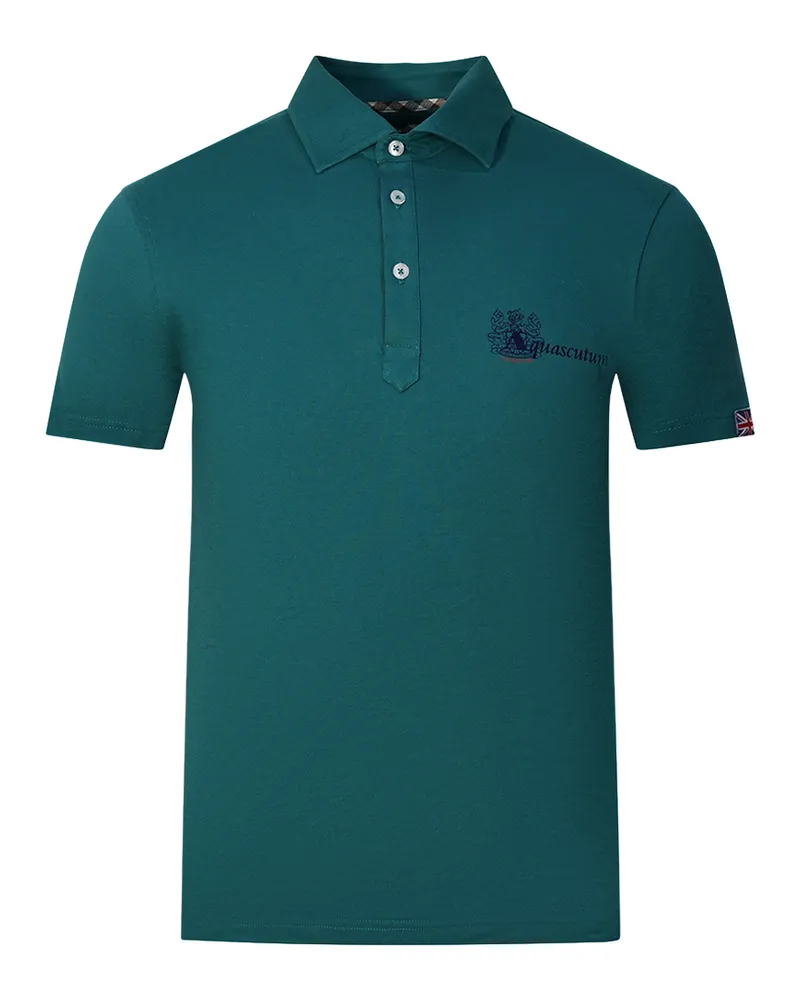 Aquascutum Aldis Brand London Logo Grünes Poloshirt Grün
