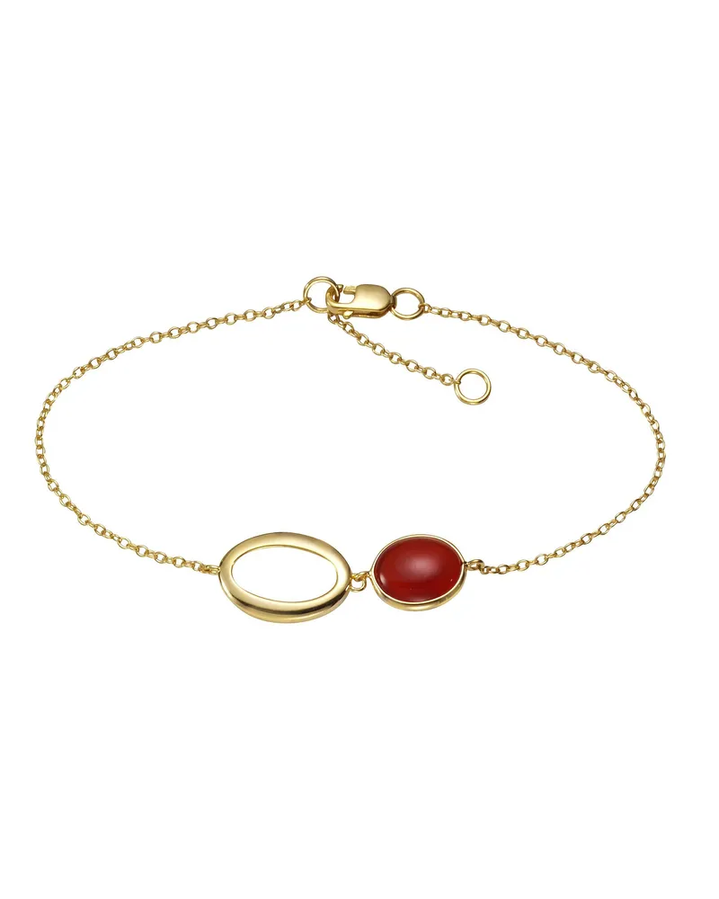 Jamelli Armschmuck aus 925er Silber, vergoldet, mit Karneol - Gold Gold