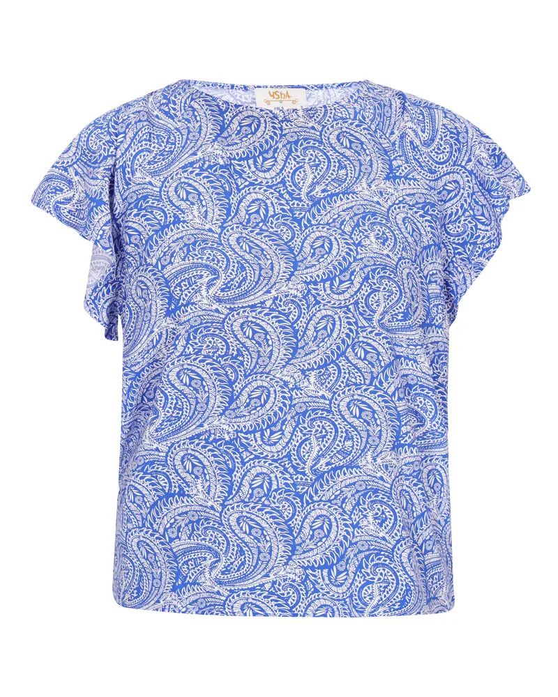 Usha Bluse Frauen blau weiß Blau