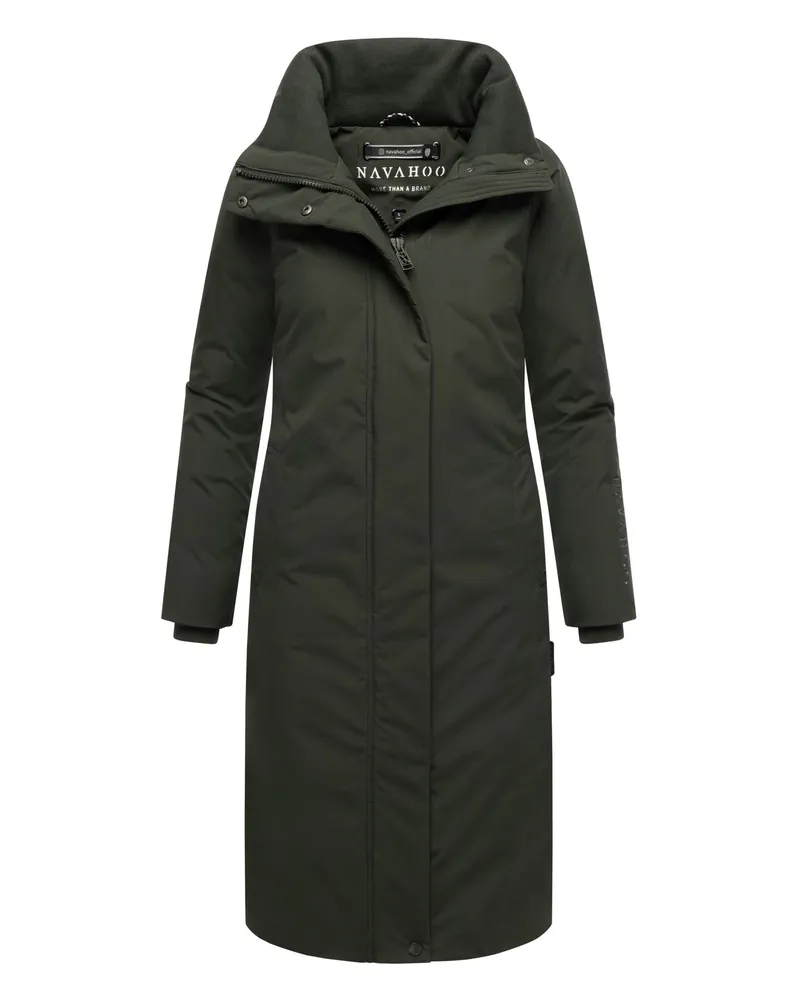 NAVAHOO Damen Wintermantel Traumblüte – elegant, wetterfest & warm Grün