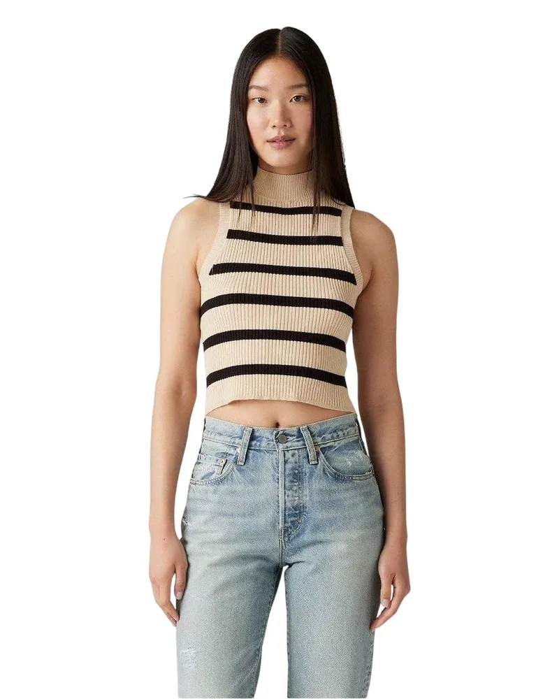 Levi's Tulip" Kurzes Top für Damen, Hoch geschnitten, Ärmellos (Creme Creme