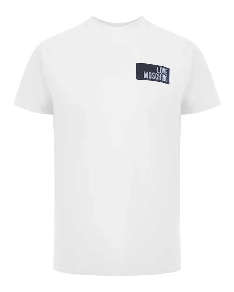 Moschino Box Logo Weißes T-shirt Weiß