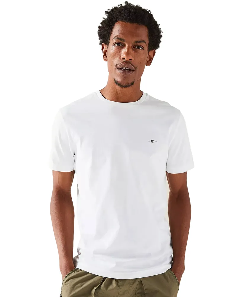 Gant Herren T-Shirts - Weiß Weiß
